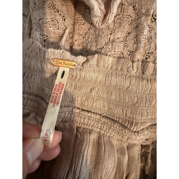 Free People Dancing On Air Maxi Dress Small Blush Paile Pink Flowy Bohemian NWOT - Picture 7 of 8